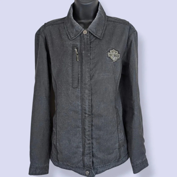 Harley Davidson Distressed Zip Jacket - Picture 2 of 9